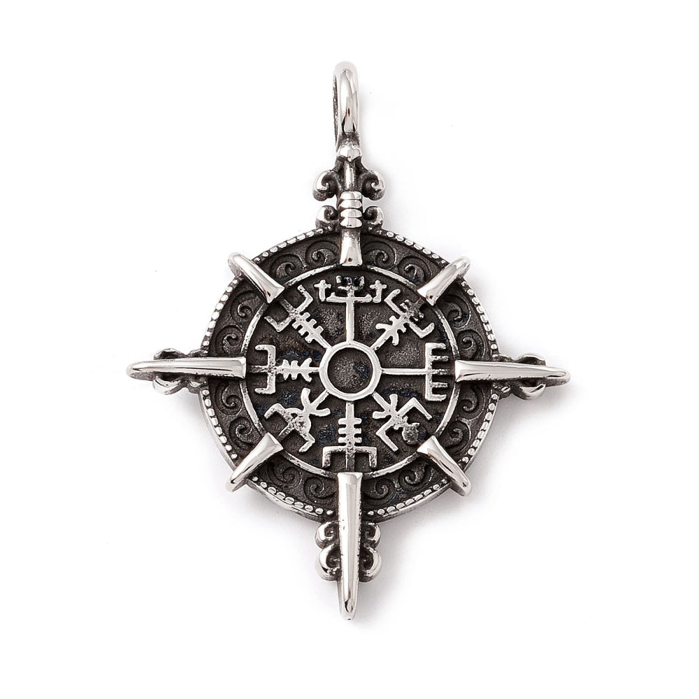 Anhänger | Edelstahl Kompass Vegvisir