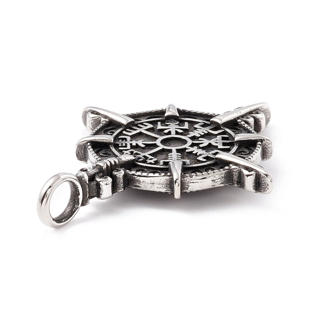 Anhänger | Edelstahl Kompass Vegvisir