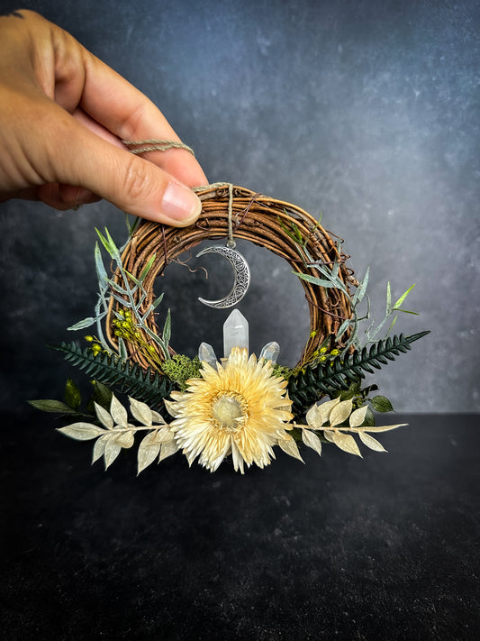 Deko Kranz | Dekokranz mit Sichelmond & Bergkristall