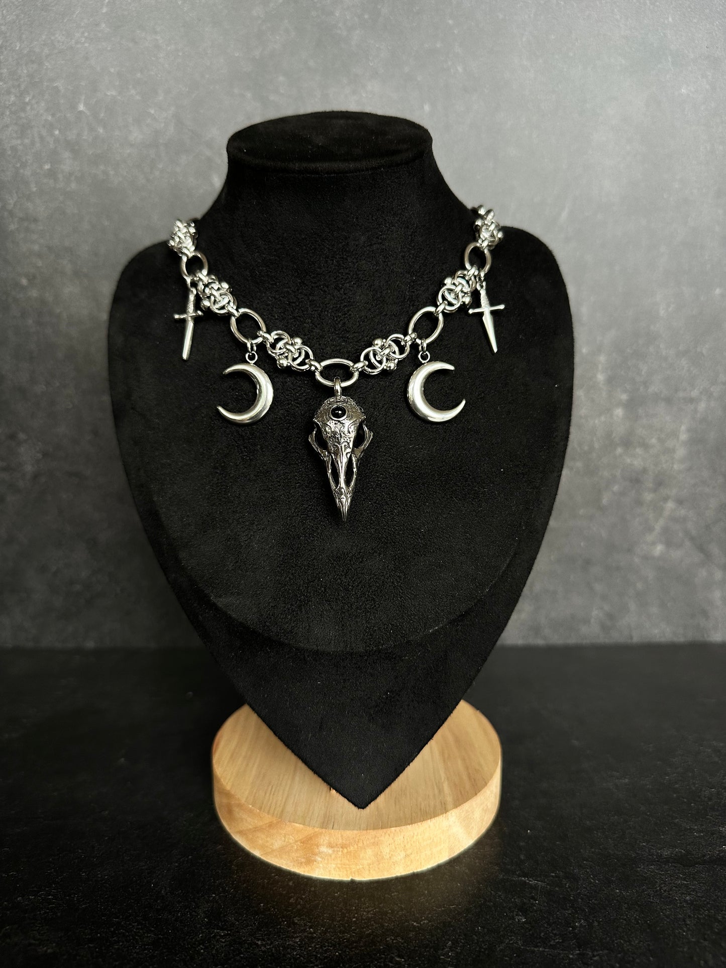 Gothic Choker Edelstahl Mond & Rabe