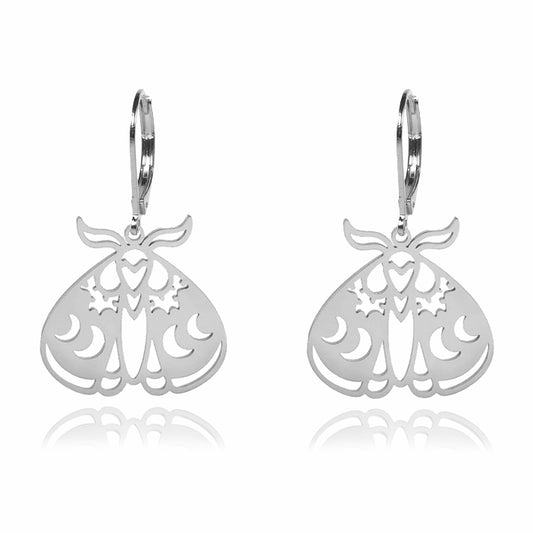 Ohrringe | Edelstahl Motte Mondphasen