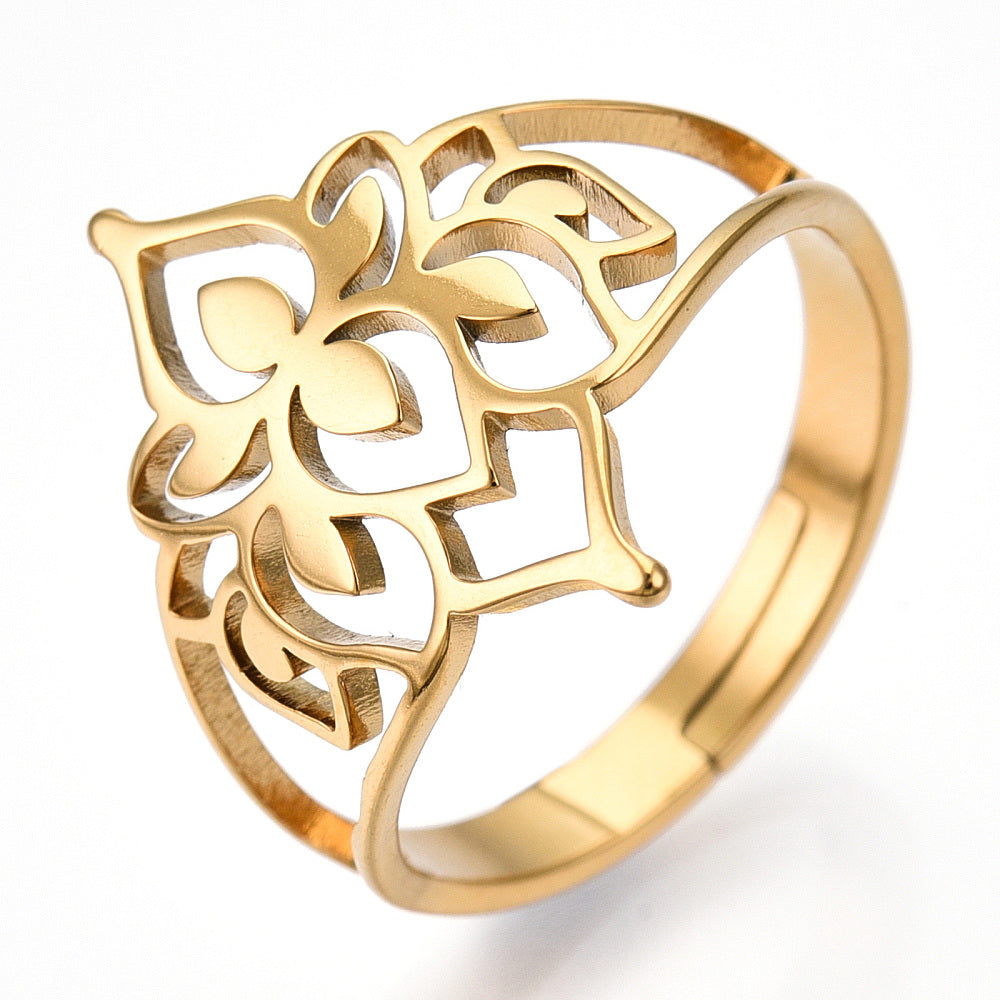Ring | Edelstahl Lotusblume Groß