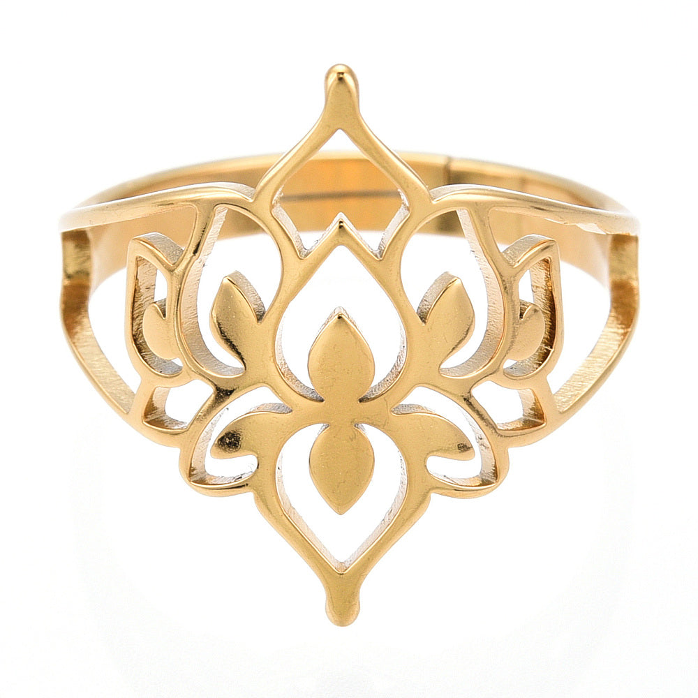 Ring | Edelstahl Lotusblume Groß