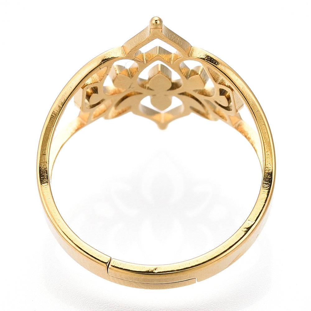 Ring | Edelstahl Lotusblume Groß
