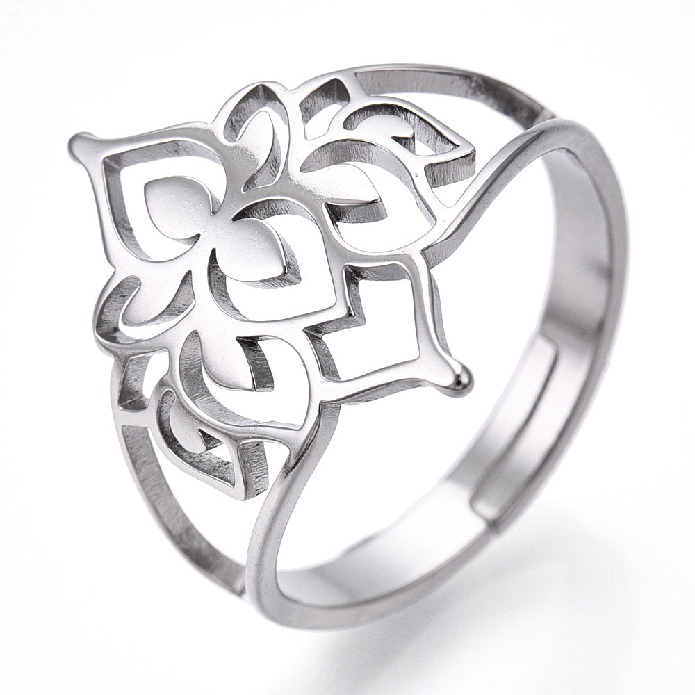Ring | Edelstahl Lotusblume Groß