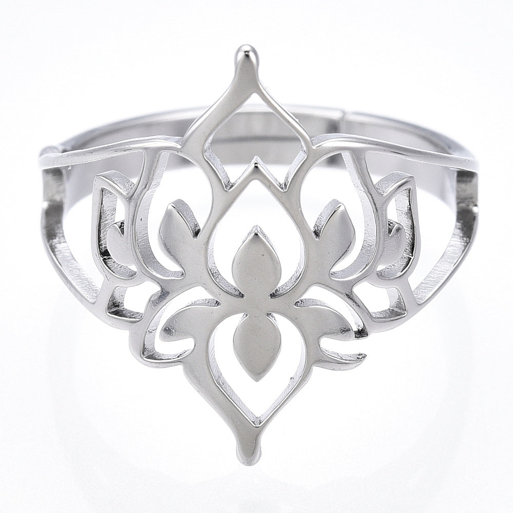 Ring | Edelstahl Lotusblume Groß