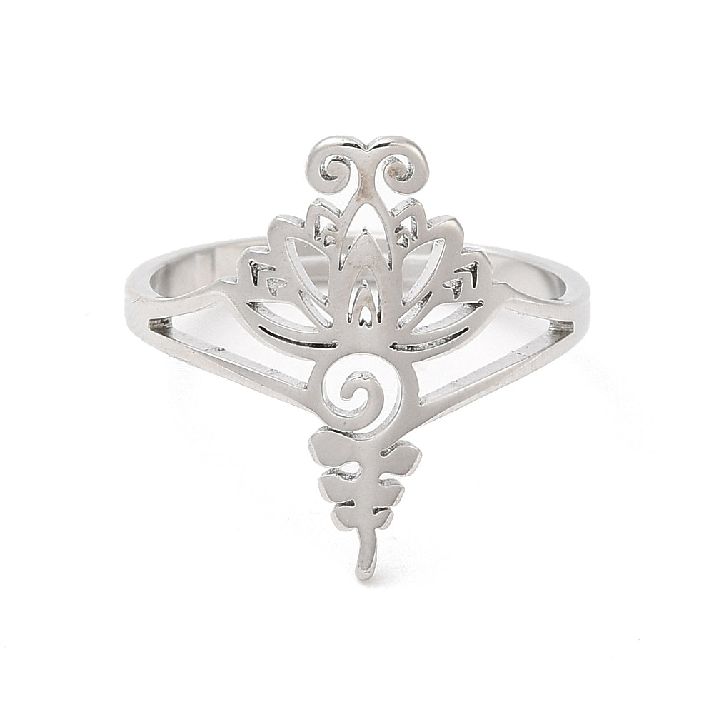 Ring | Edelstahl Lotusblumen Ornament