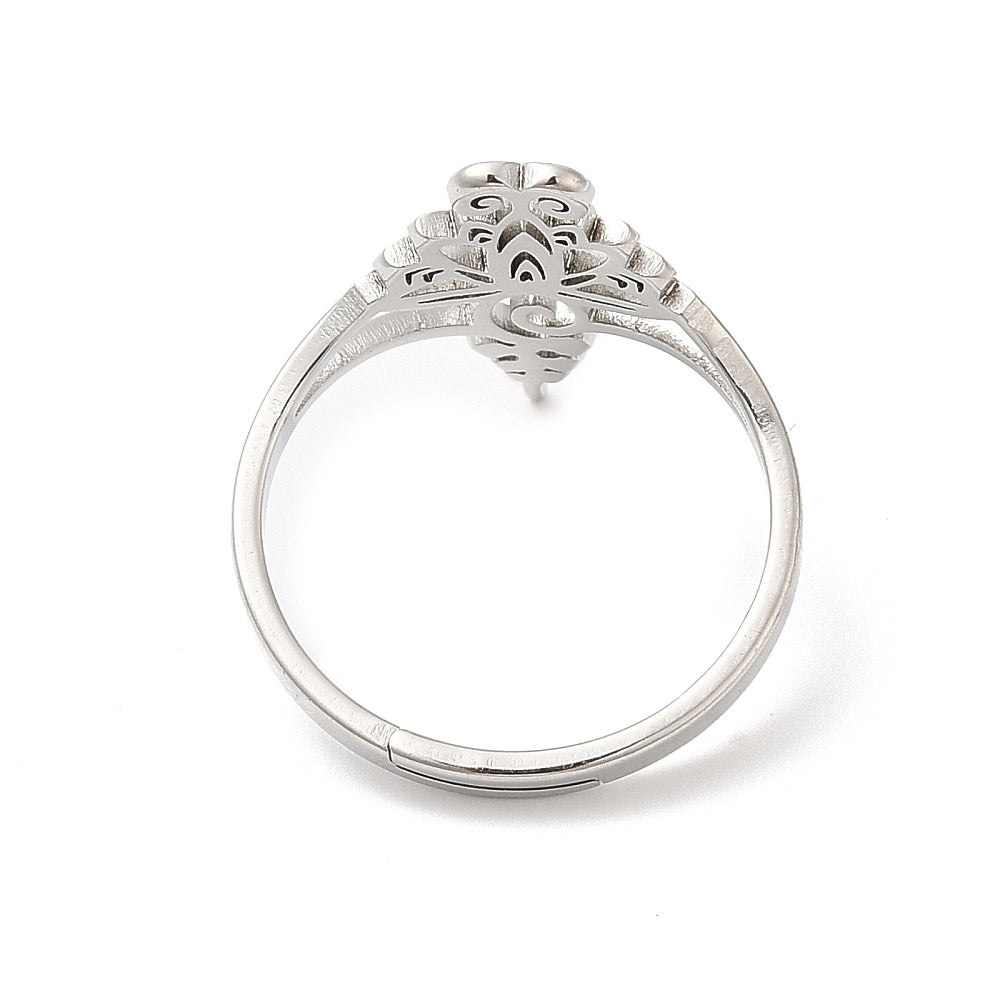 Ring | Edelstahl Lotusblumen Ornament