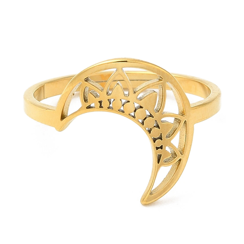 Ring | Edelstahl Mond mit Mandala