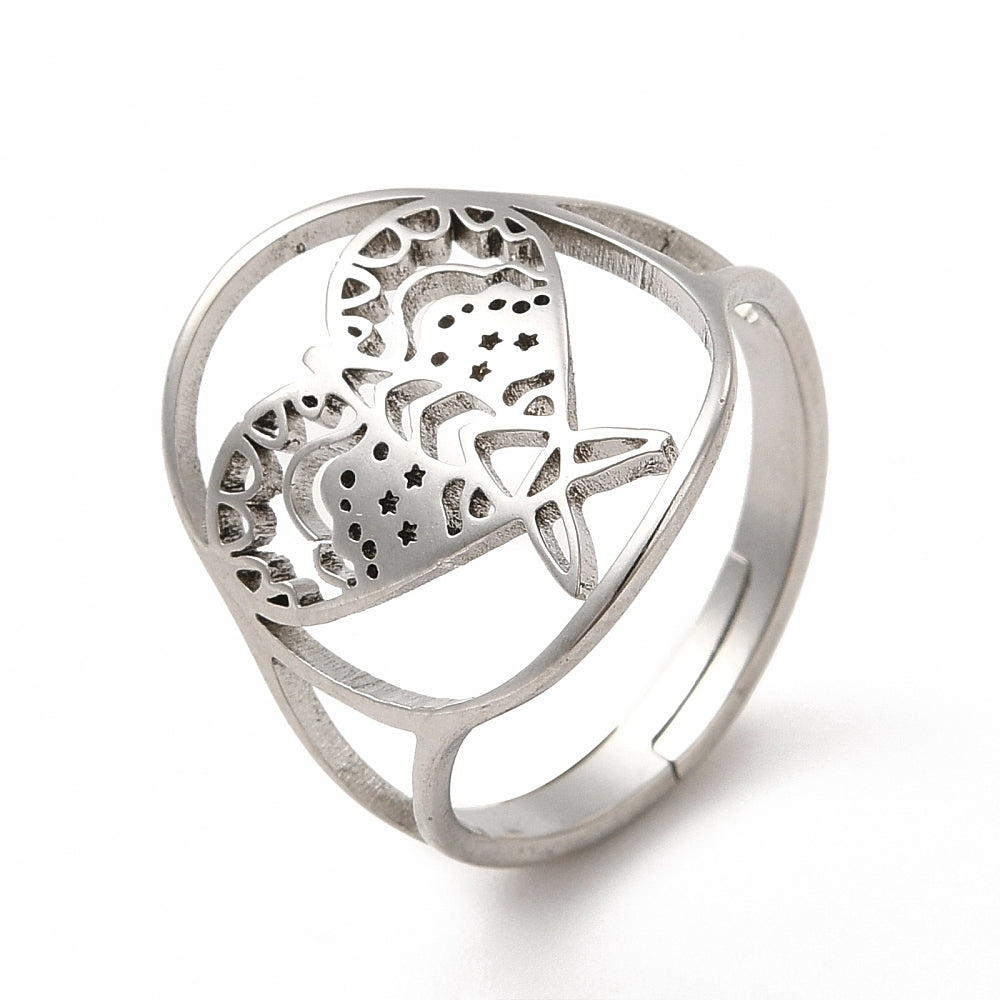 Ring | Edelstahl Stern Motte