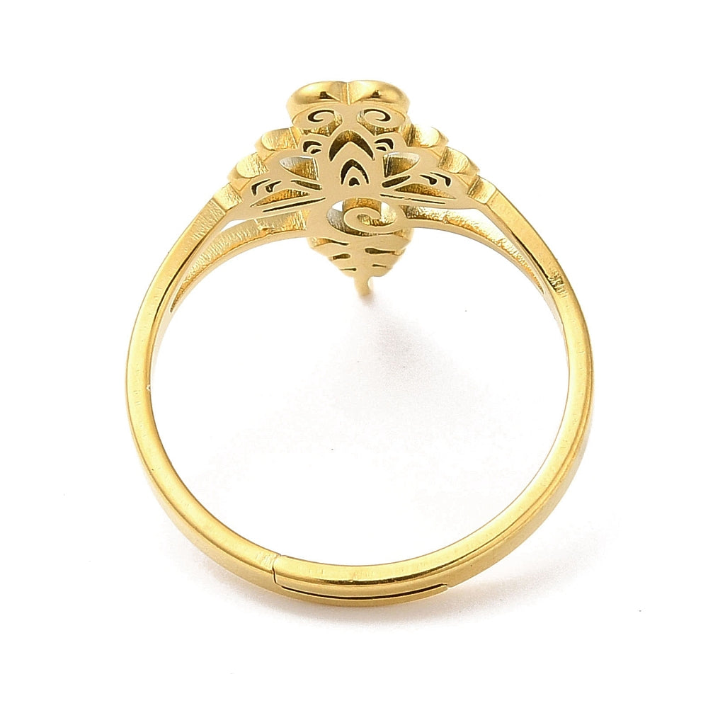 Ring | Edelstahl Lotusblumen Ornament