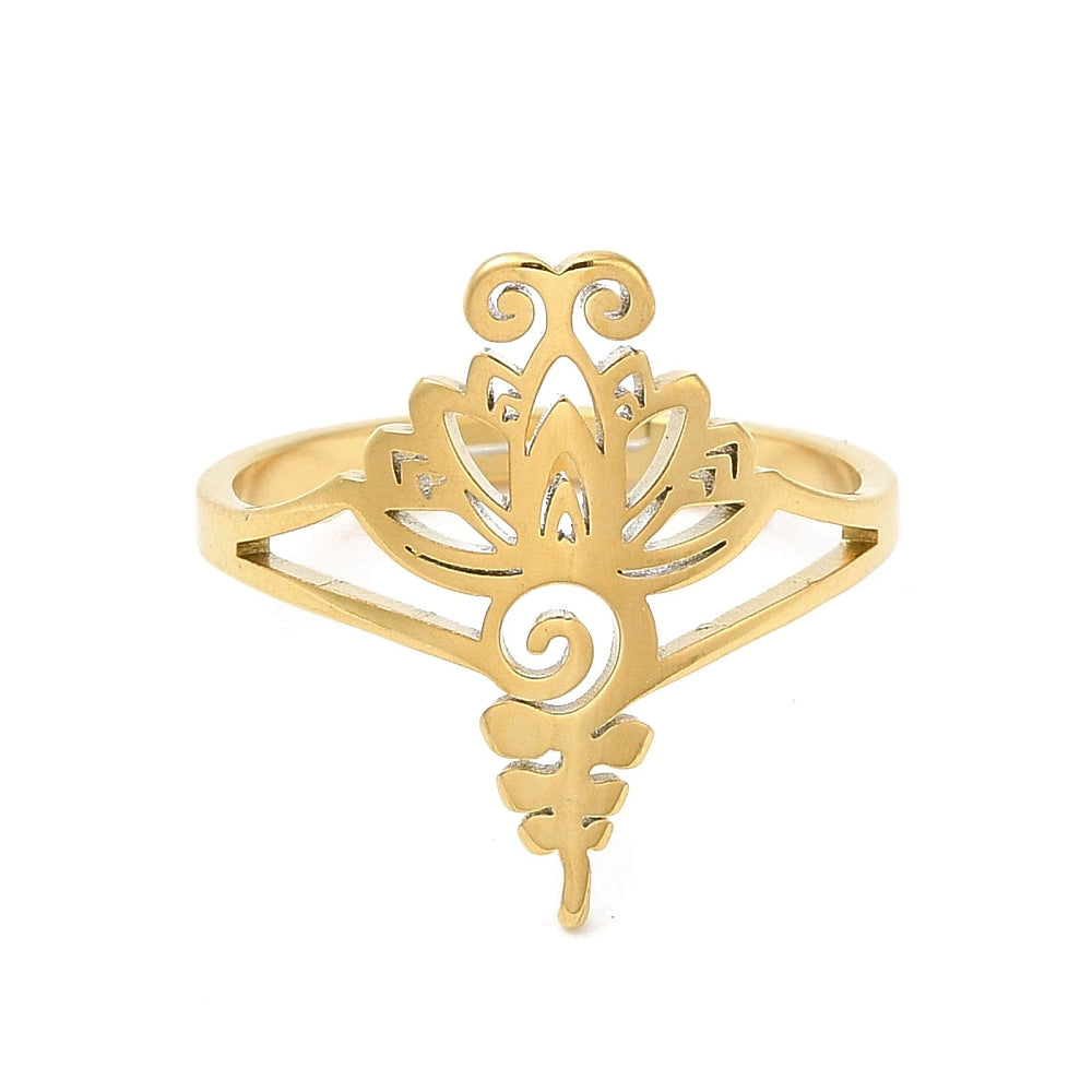 Ring | Edelstahl Lotusblumen Ornament