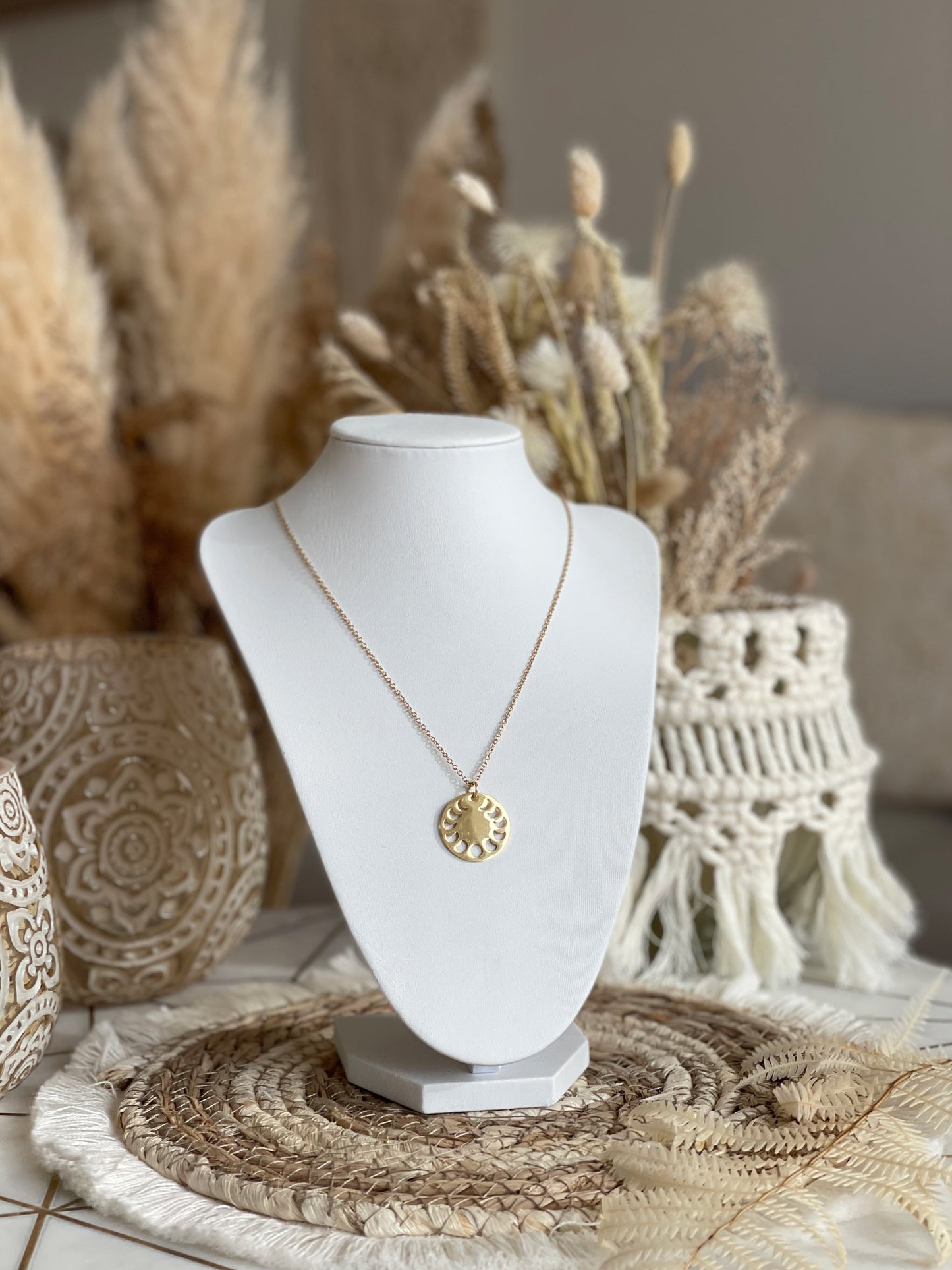 Kette | Edelstahl Boho Mondphasen