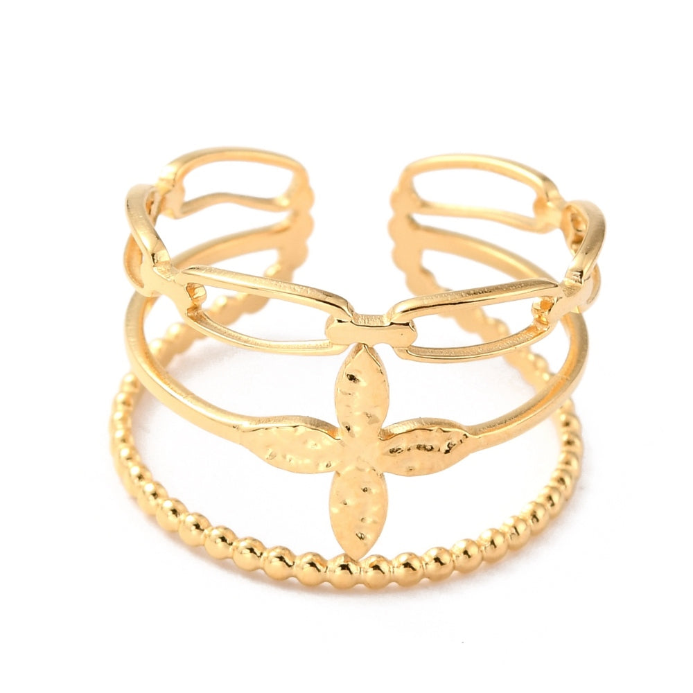 Ring | Edelstahl Flower & Chains