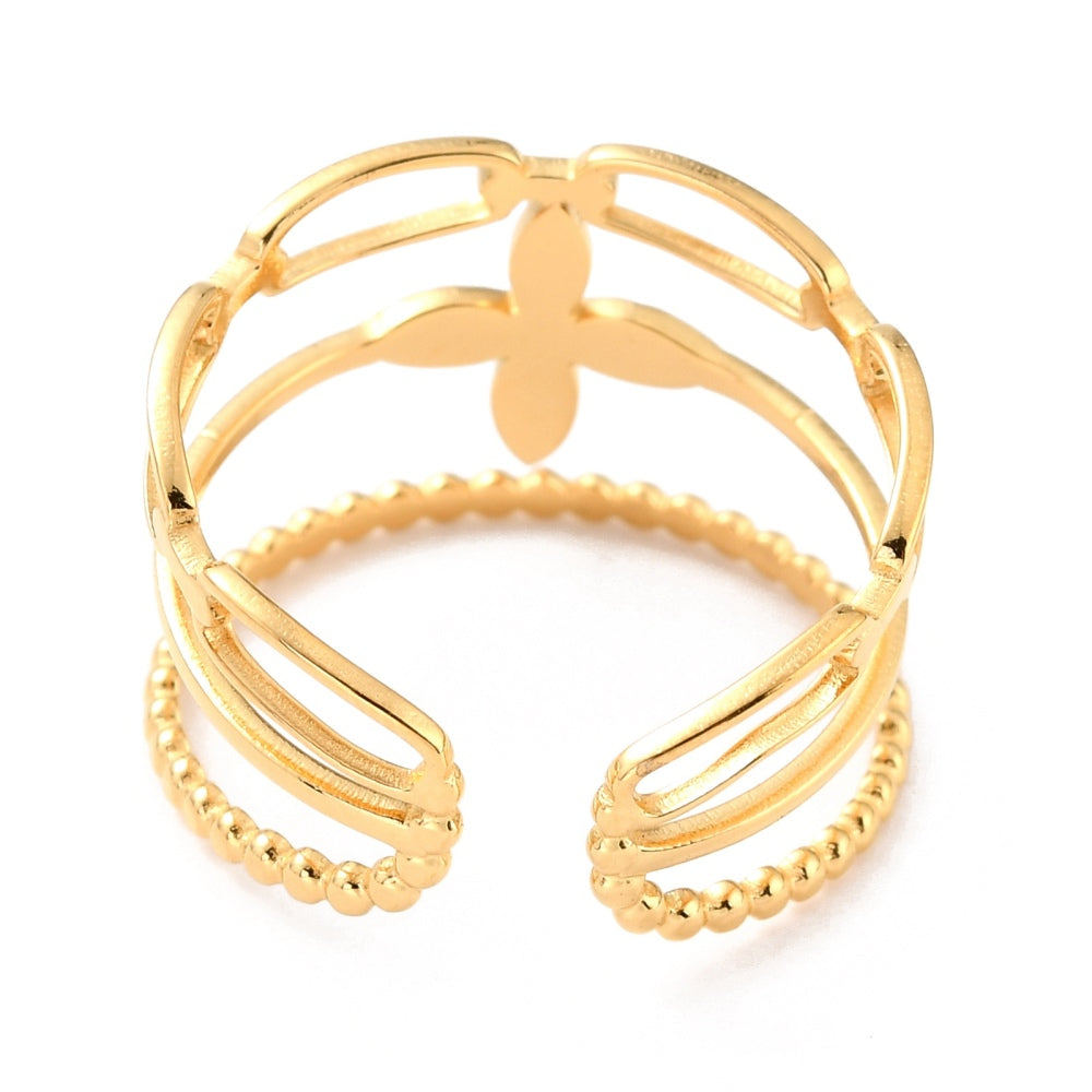 Ring | Edelstahl Flower & Chains