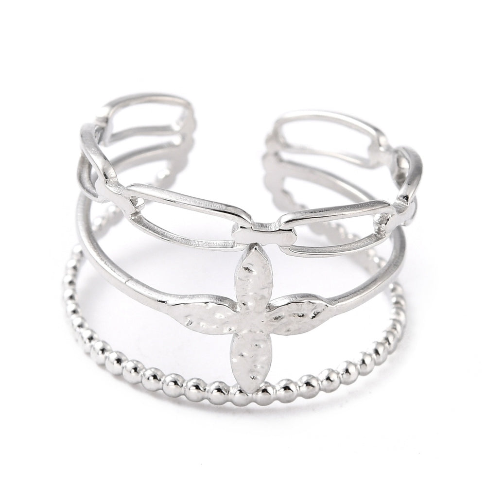 Ring | Edelstahl Flower & Chains
