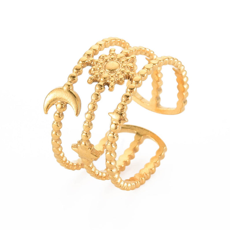Ring | Edelstahl Moon & Sun