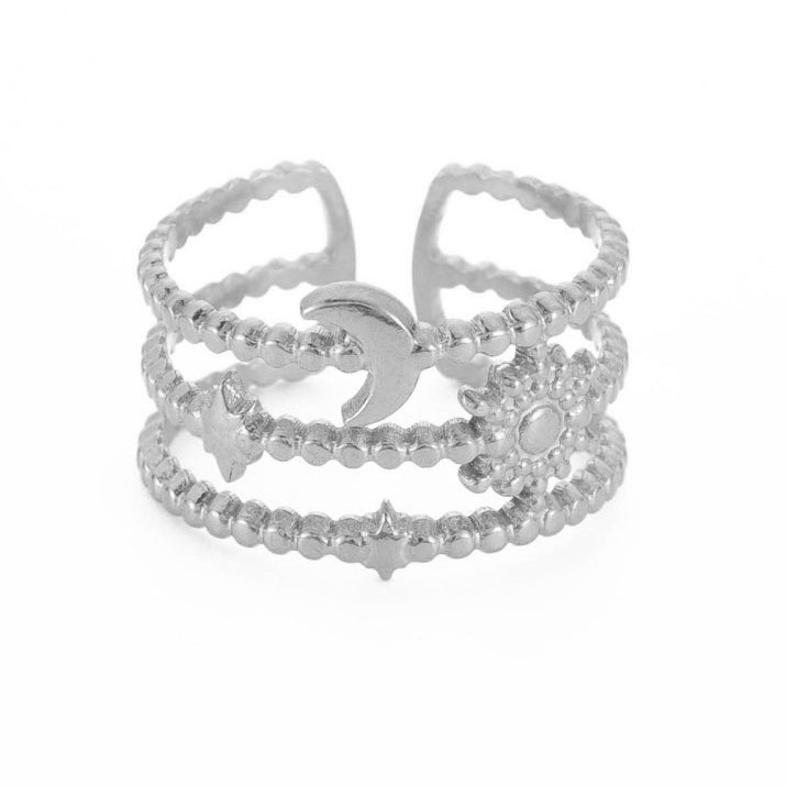 Ring | Edelstahl Moon & Sun