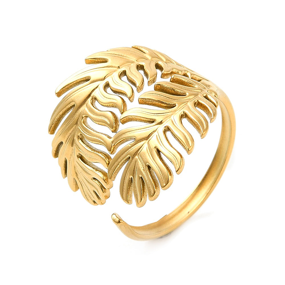 Ring | Edelstahl Palmenblatt