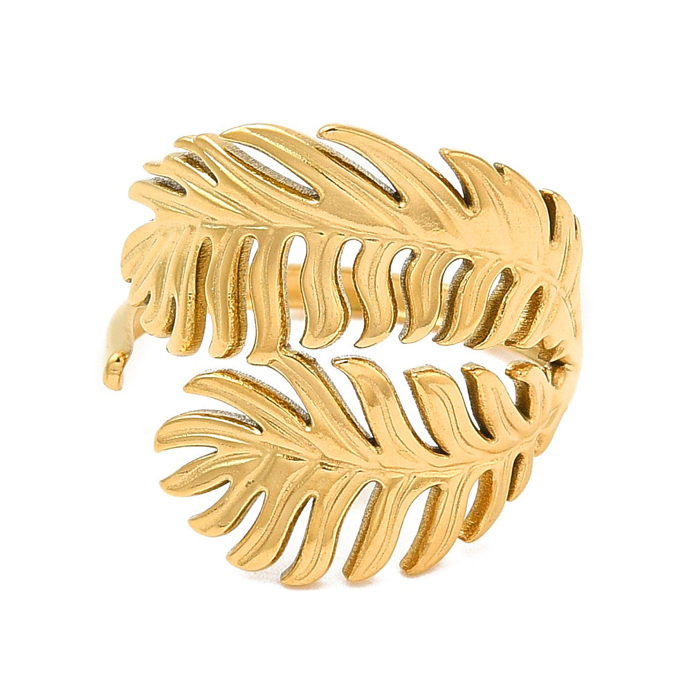 Ring | Edelstahl Palmenblatt