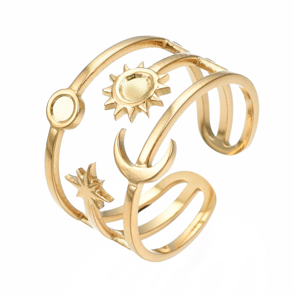 Ring | Edelstahl Sonne, Mond & Sterne