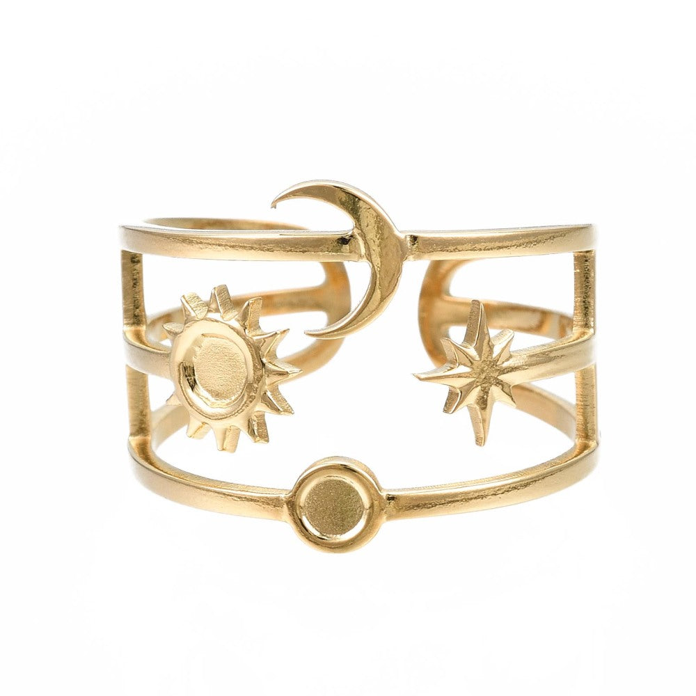 Ring | Edelstahl Sonne, Mond & Sterne