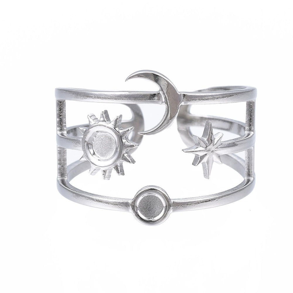 Ring | Edelstahl Sonne, Mond & Sterne