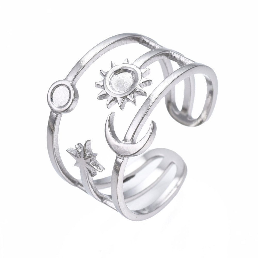 Ring | Edelstahl Sonne, Mond & Sterne