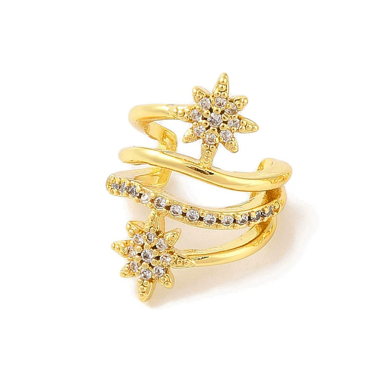 Earcuff Golden Double Northstar