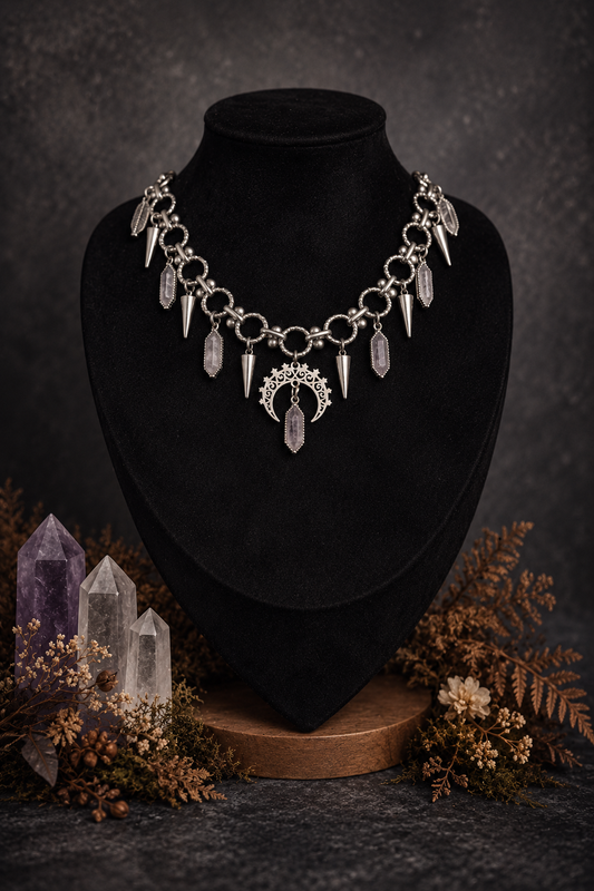 Edelstahlkette „Amethyst Moon“