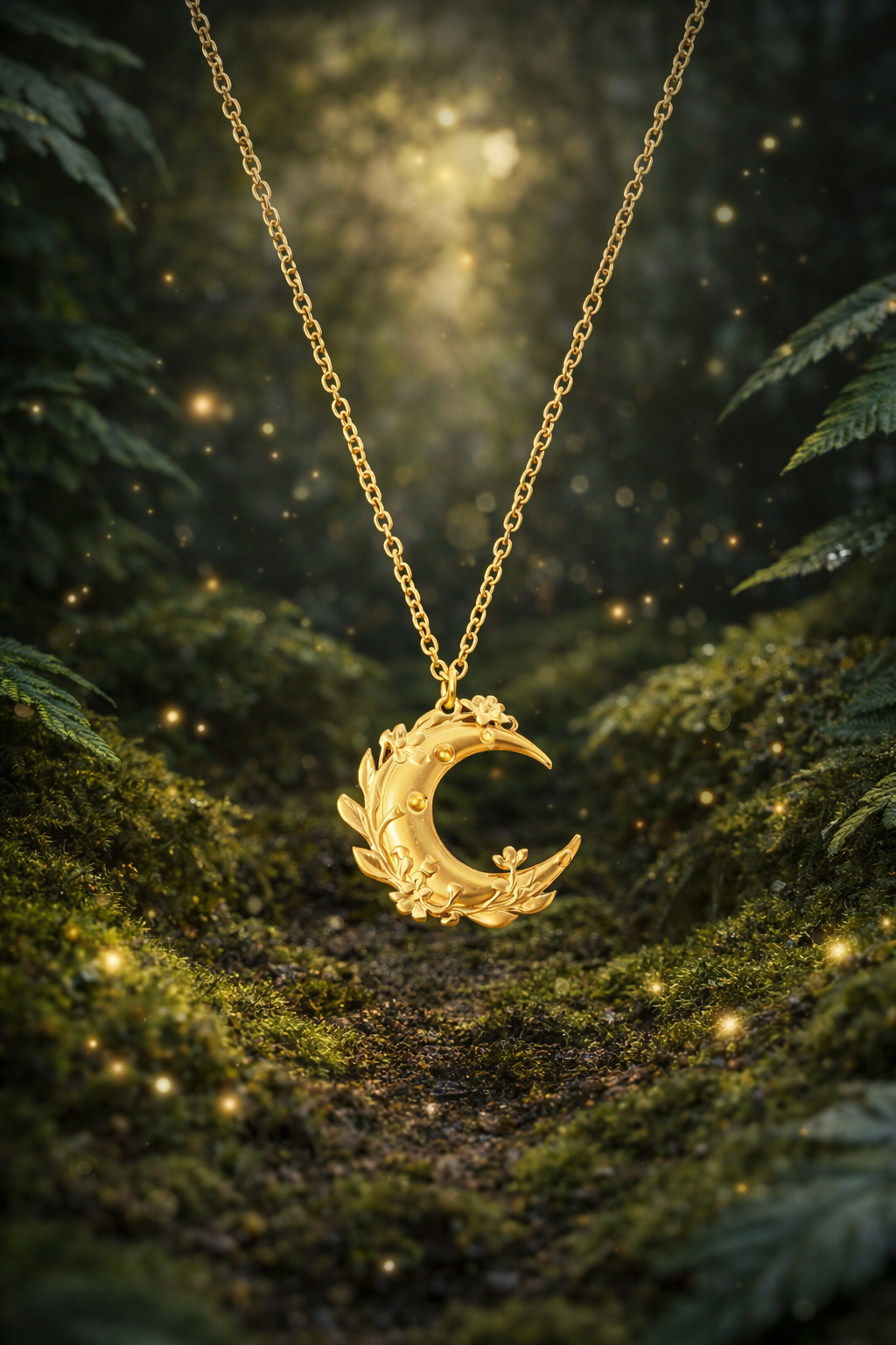 Kette | Edelstahl Floral Moon