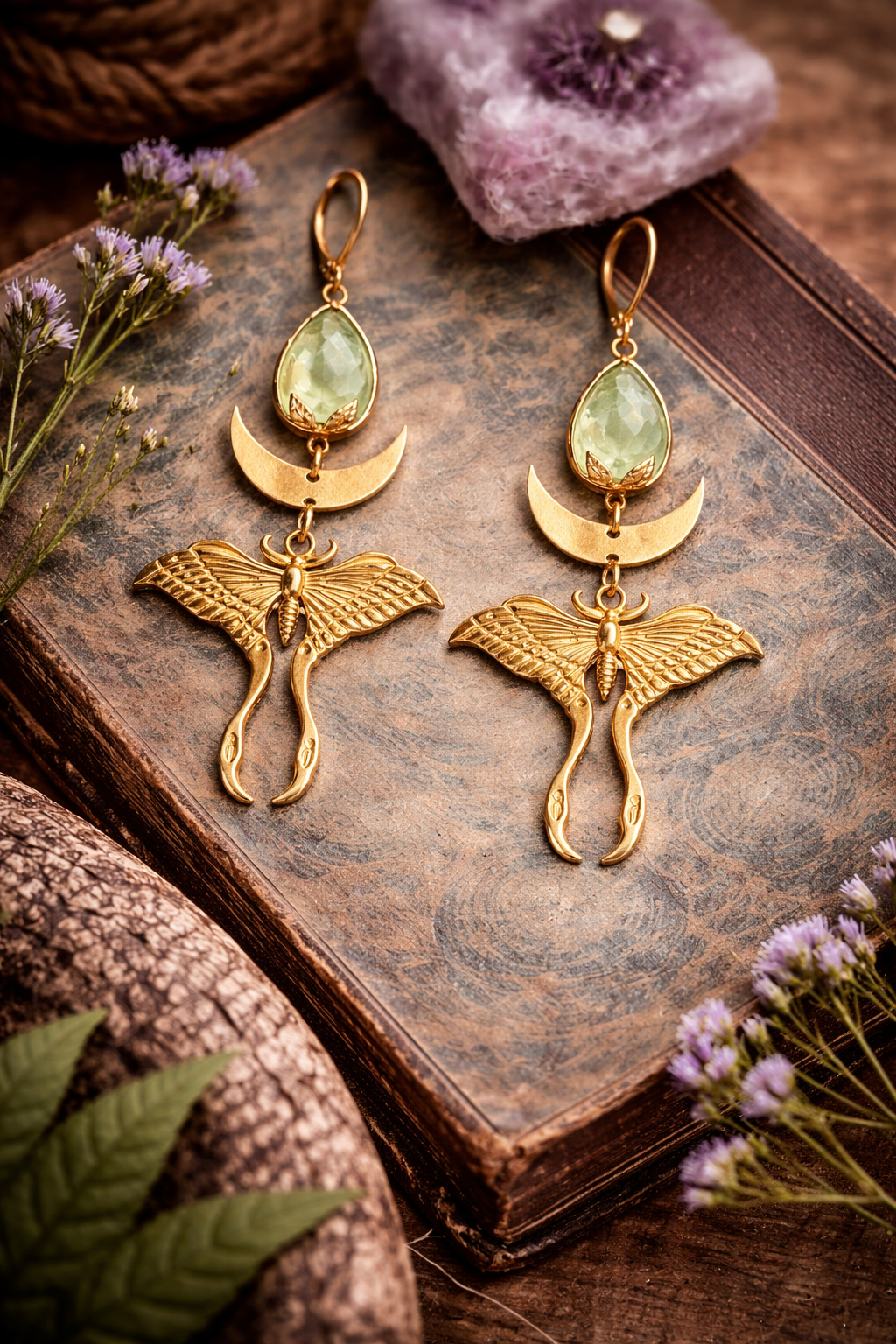 Ohrringe | Edelstahl Celestia Moth – Fluorit