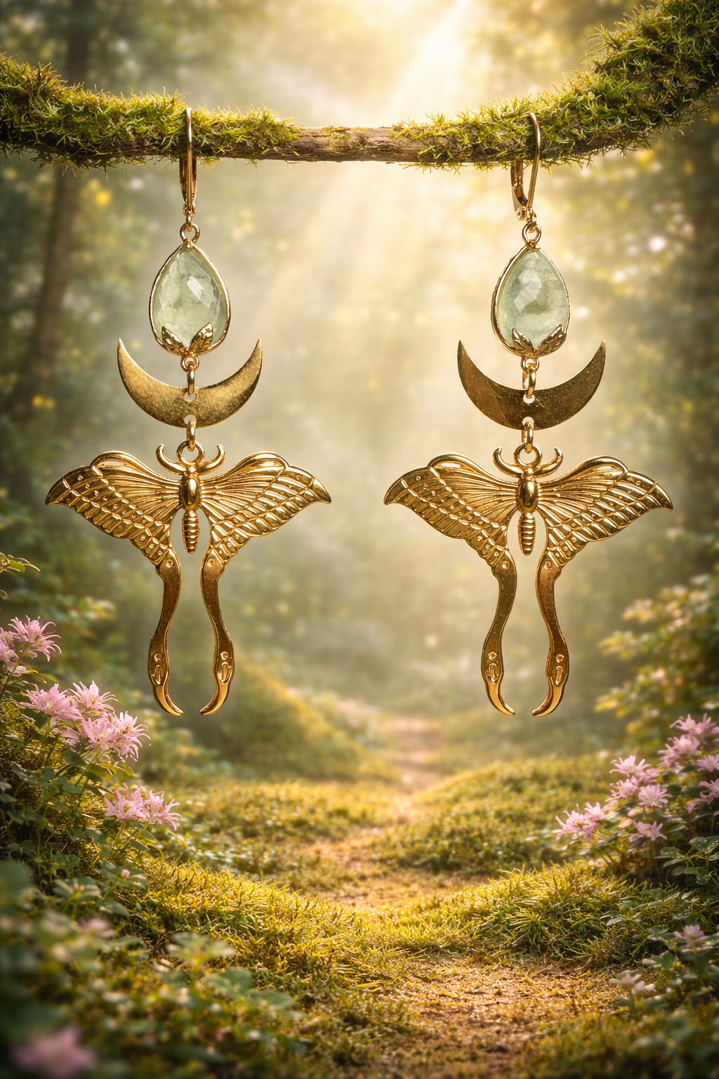 Ohrringe | Edelstahl Celestia Moth – Fluorit