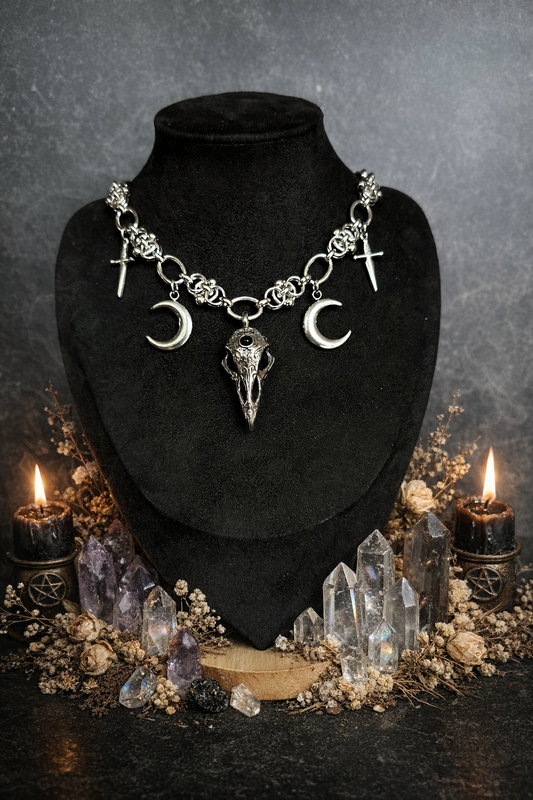 Gothic Choker Edelstahl Mond & Rabe