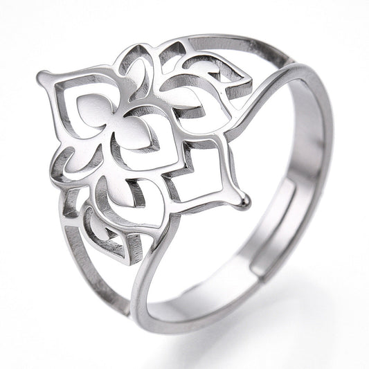 Ring | Edelstahl Lotusblume Groß