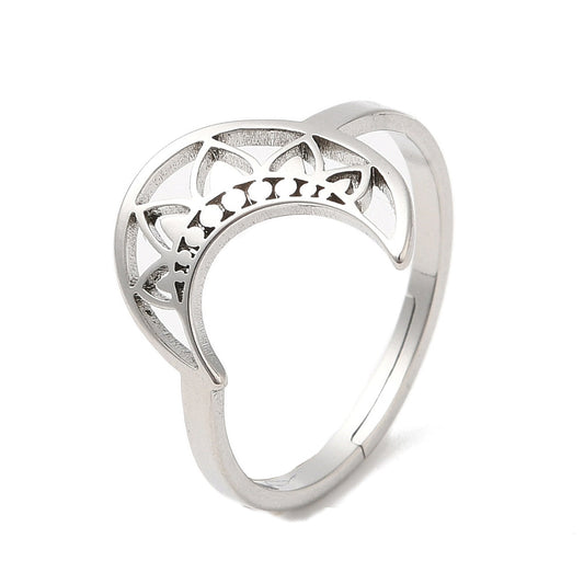 Ring | Edelstahl Mond mit Mandala