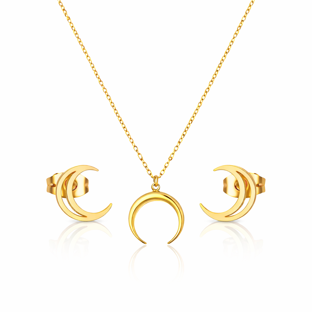 Schmuckset | Edelstahl Halbmond