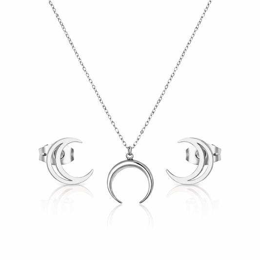 Schmuckset | Edelstahl Halbmond