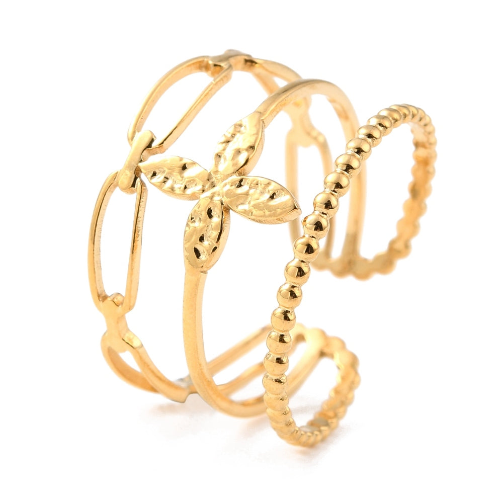 Ring | Edelstahl Flower & Chains