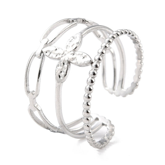 Ring | Edelstahl Flower & Chains