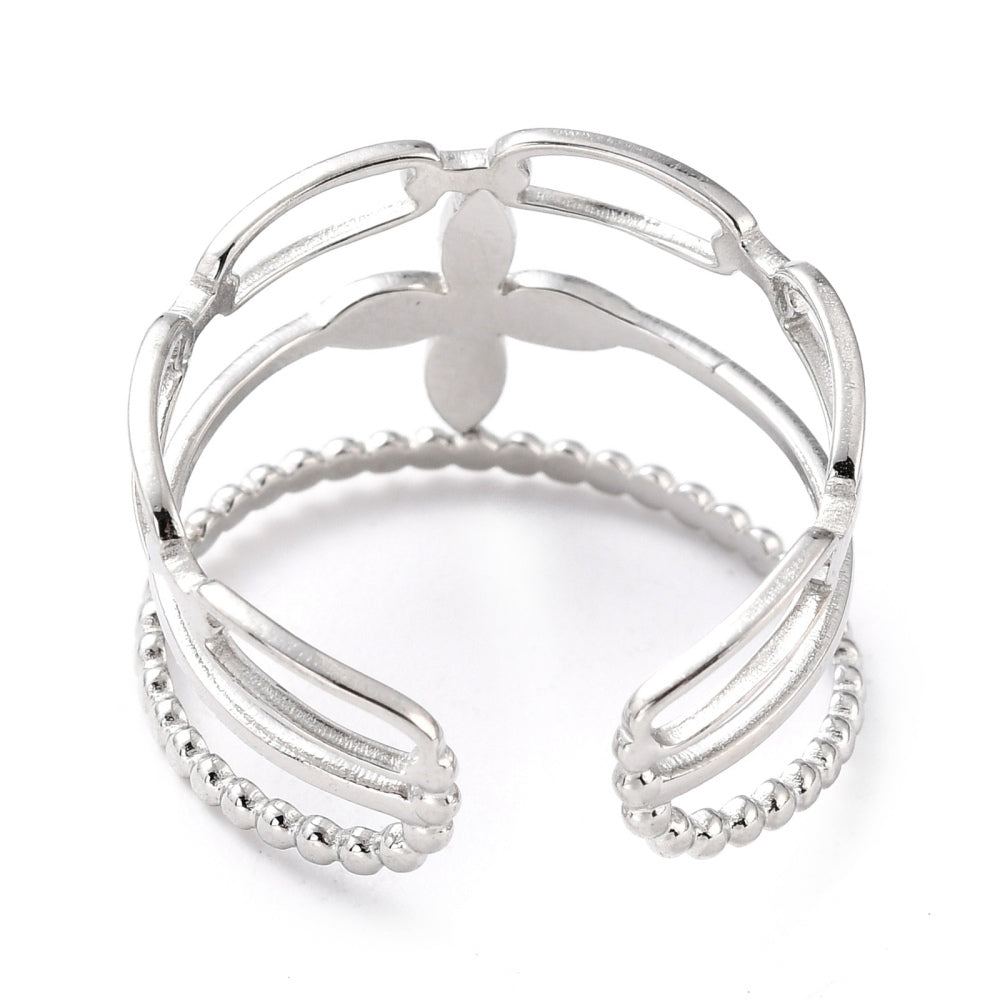 Ring | Edelstahl Flower & Chains