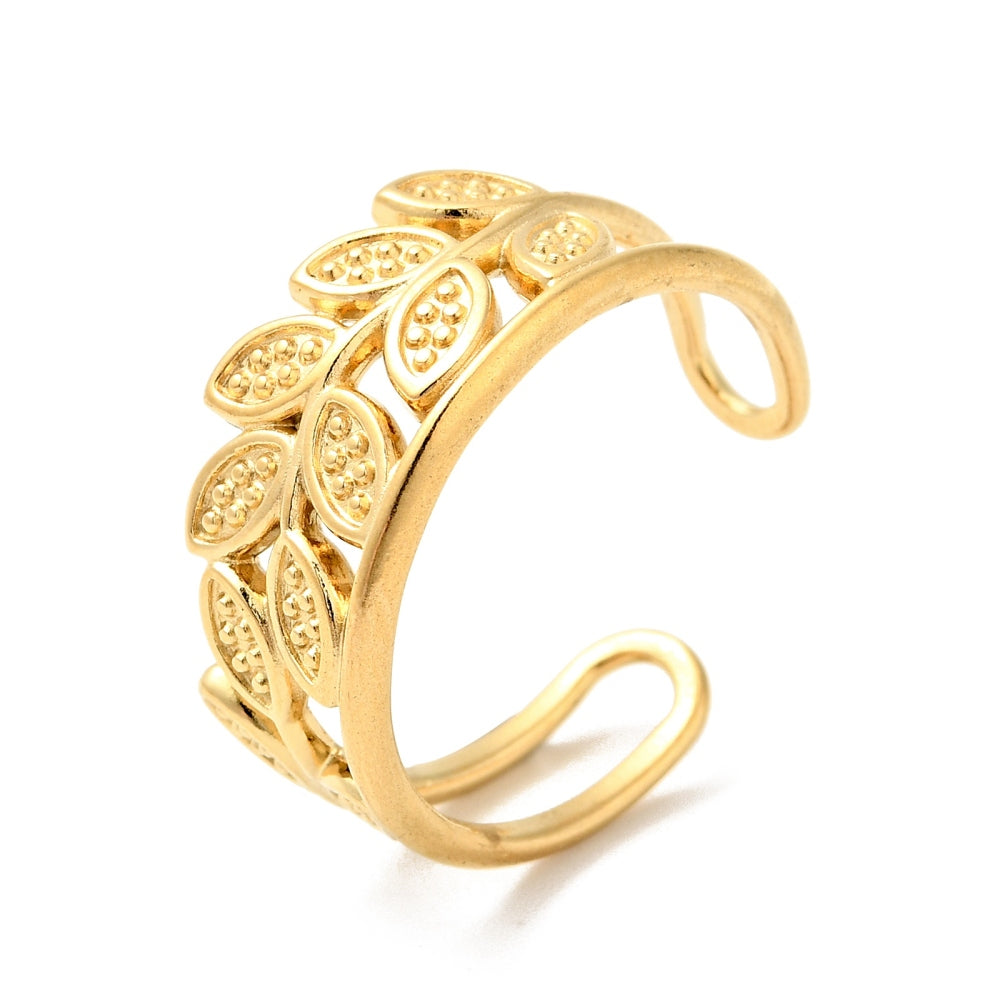 Ring | Edelstahl Golden Leaf